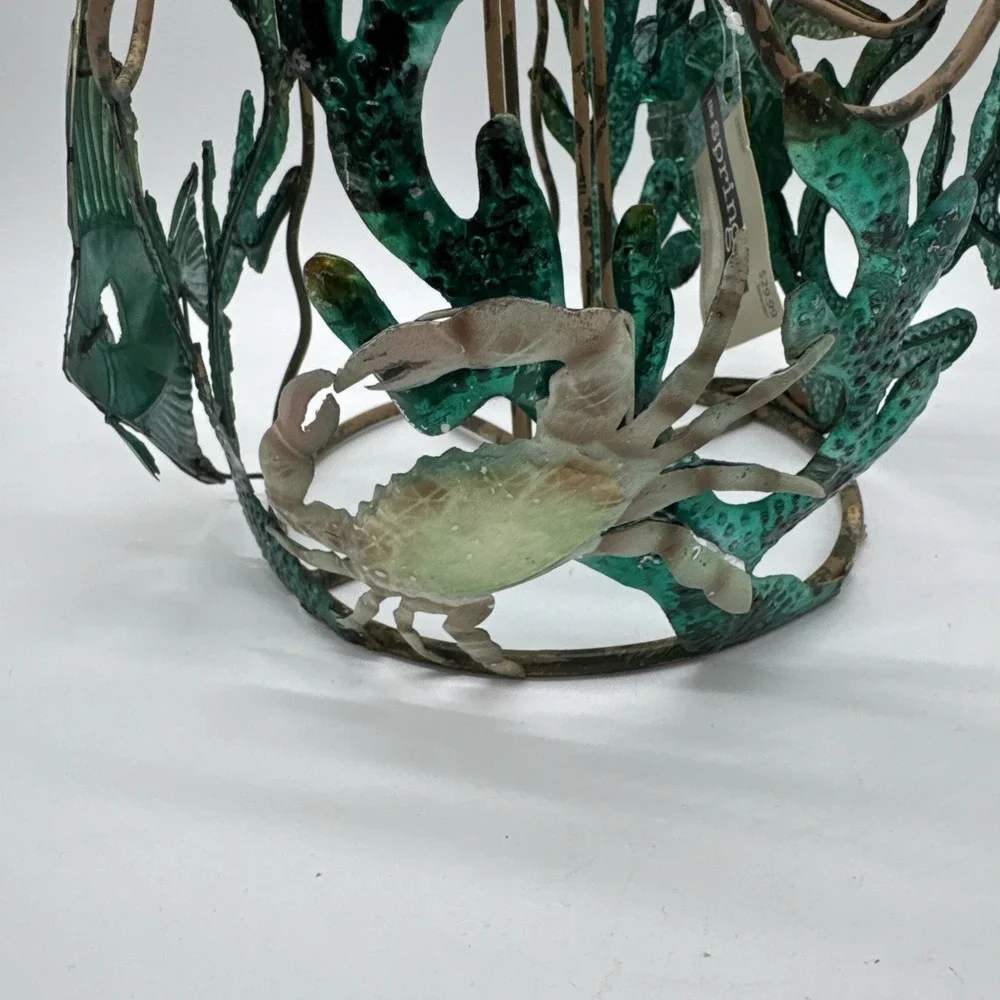 Metal Paper Towel Holder - Beach House Decor Coastal Decor Crab Turtle Coral New